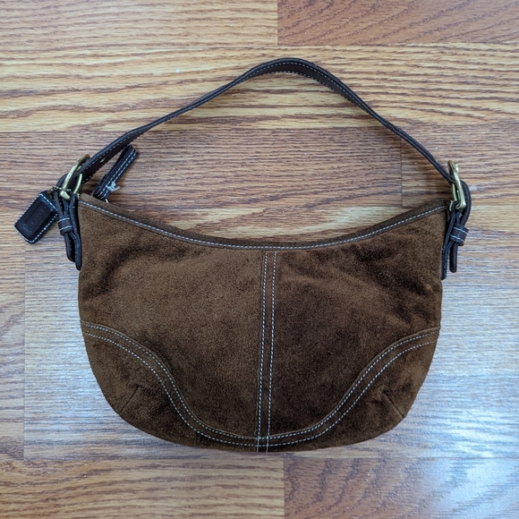 Vintage Coach Suede Shoulder Bag - Picture 3 of 4